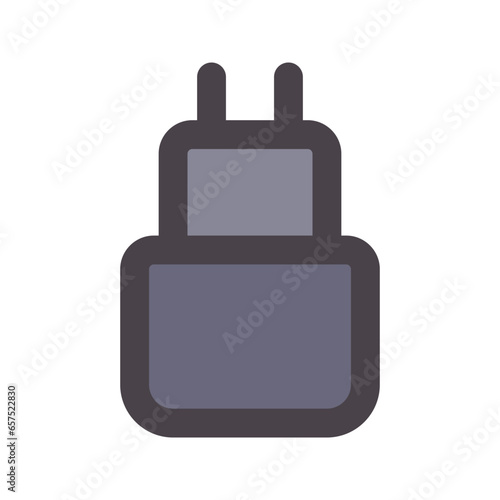 charger flat line icon