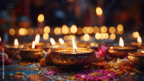 Diwali festival. Happiness. Diwali lights. Candle lights © libe