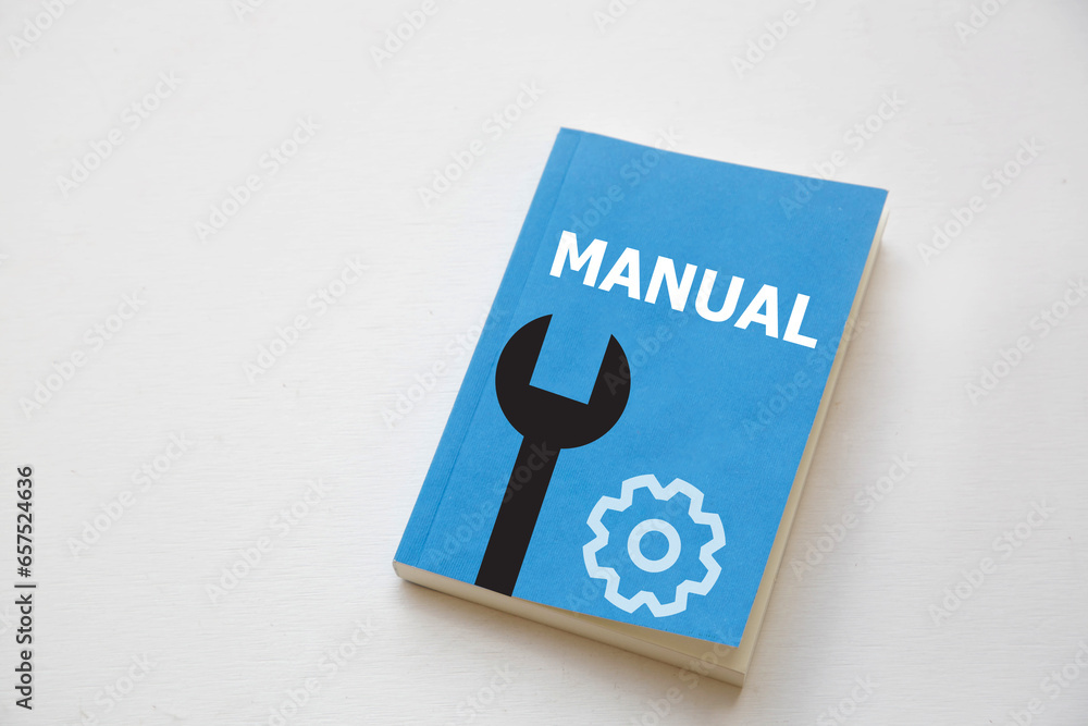 Instruction manual book cover; user guide book - obrazy, fototapety, plakaty 