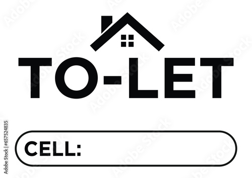 To-Let Board. House For Rent Board  A4 or A3 Size Horizontal Board or Banner Vector Black and White 