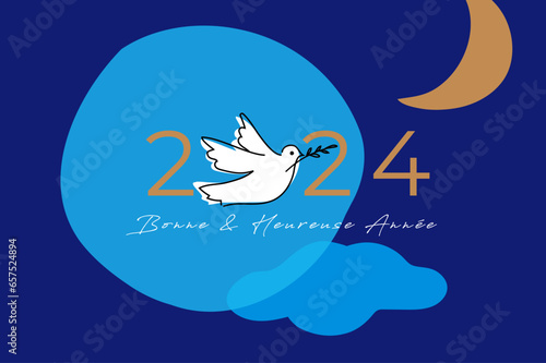 carte de vœux 2024 colombe de la paix photo