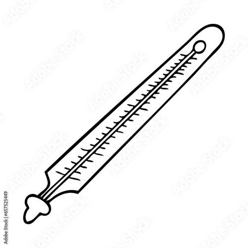 glass thermometer line vector illustration