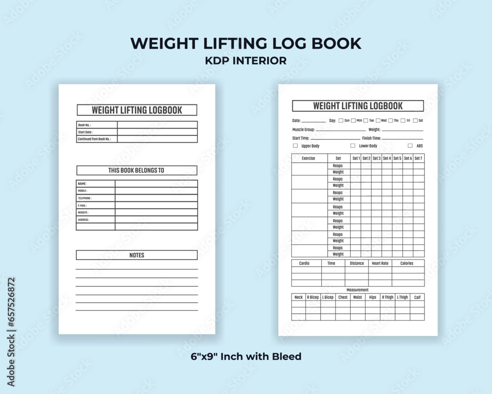 Weight Lifting Logbook KDP Interior Weight Lifting Logbook KDP Interior