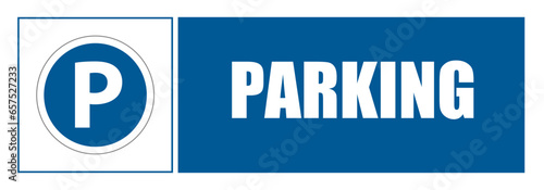 Parking Affiche signalisation entreprise fond bleu EPI équipement de sécurité 