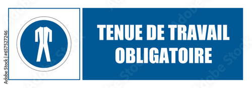 Tenue de travail Affiche signalisation entreprise fond bleu EPI équipement de sécurité 