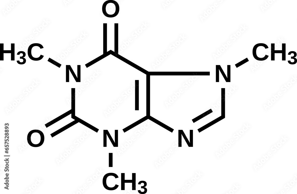 Caffeine structural formula, vector illustration Caffeine structural formula, vector illustration