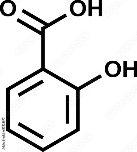 Salicylic acid structural formula, vector illustration
