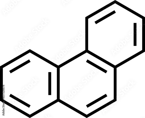 Phenanthrene structural formula, vector illustration
