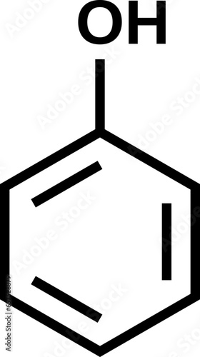 Phenol C6H5OH structural formula, vector illustration