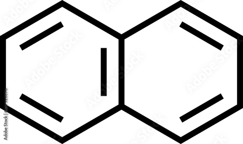 Naphthalene C10H8 structural formula, vector illustration