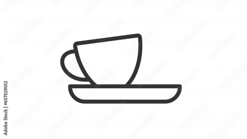 2D black simple thin line animation of coffee break, HD video with transparent background, seamless loop 4K video representing employee perks and bonuses. 2D black simple thin line animation of coffee break, HD video with transparent background, seamless loop 4K video representing employee perks and bonuses.