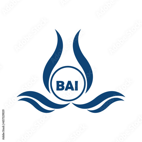 BAI letter water drop icon design with white background in illustrator, BAI Monogram logo design for entrepreneur and business.
