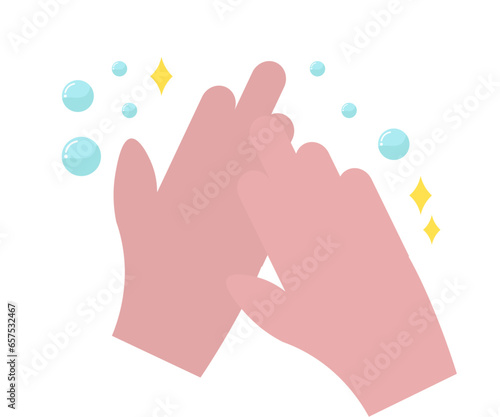 手を洗う。清潔。ベクターイラスト