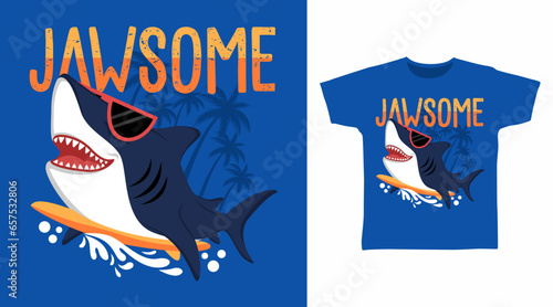 Photography Surfing Shark tshirt art fashion design.