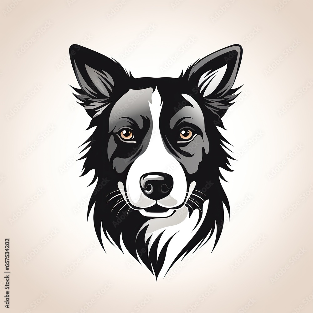 Naklejka premium minimalistic logo symbol with a dog face on white background