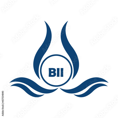 BII letter water drop icon design with white background in illustrator, BII Monogram logo design for entrepreneur and business.
