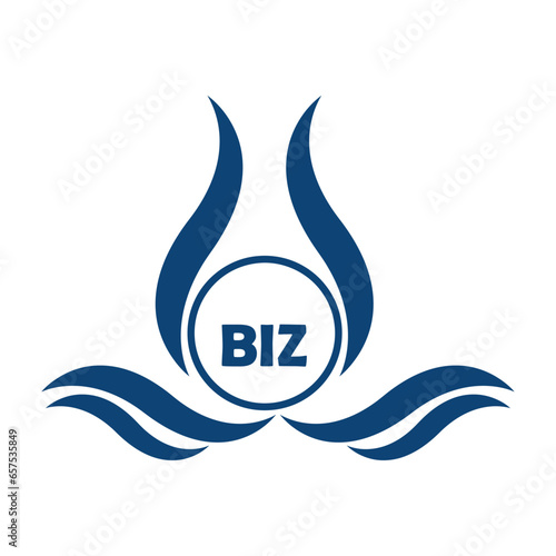 BIZ letter water drop icon design with white background in illustrator, BIZ Monogram logo design for entrepreneur and business.
