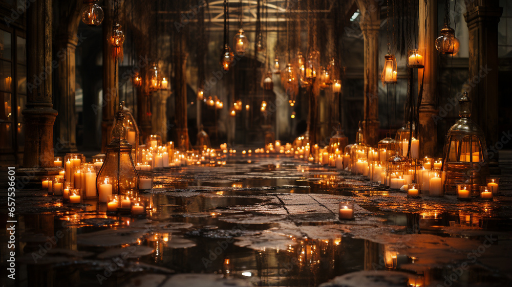 the candles of the church of the savior on blood.