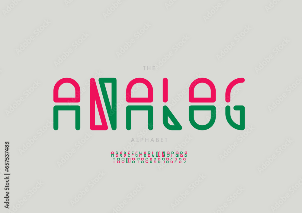 Fototapeta premium Vector of stylized modern font and alphabet