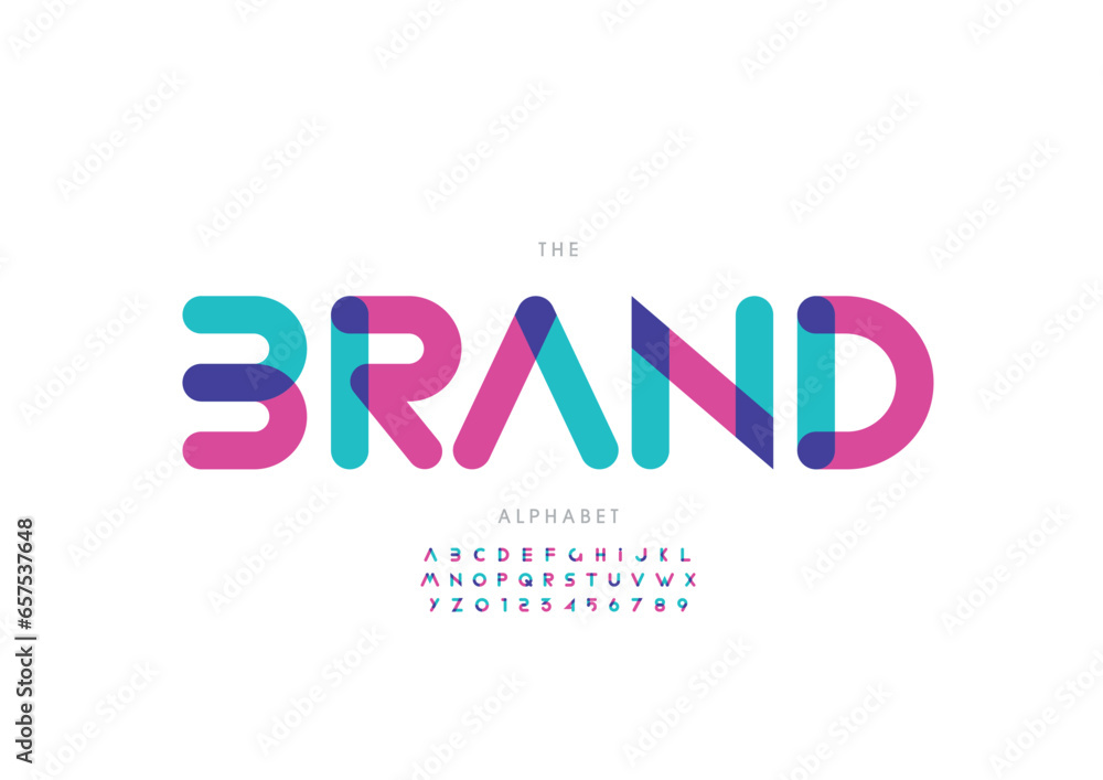 Fototapeta premium Vector of stylized modern font and alphabet