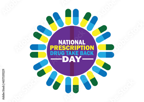National Prescription Drug Take back Day. Holiday concept. Template for background, banner, card, poster with text inscription. Vector illustration.
