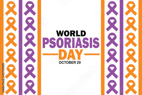 World Psoriasis Day. October 29. Holiday concept. Template for background, banner, card, poster with text inscription. Vector illustration