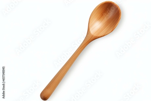 isolated wooden spoon on transparent background. Generative AI