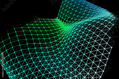 Vector background of net cells. Fish football sport syrface. Fluid flow on wind. Flag fabric data processing.