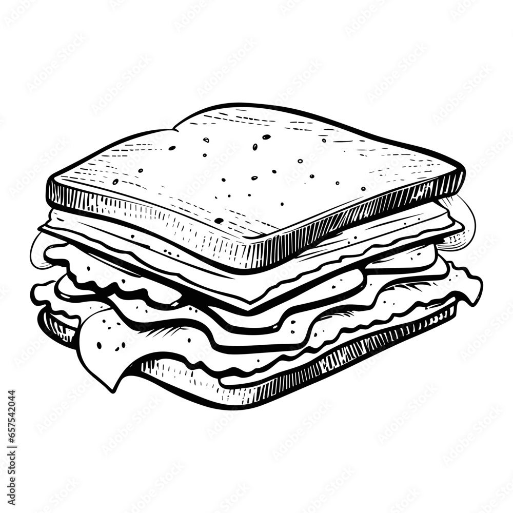 hand drawn sandwich Illustration, sandwich doodle, hand drawn sandwich Illustration, sandwich doodle,