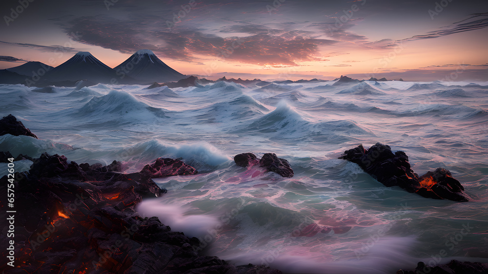 Fototapeta premium calm sea sunset