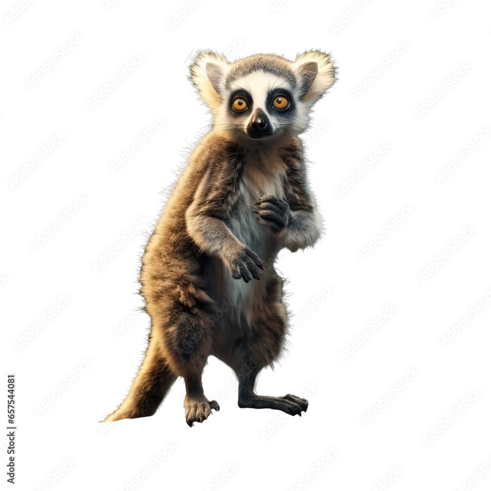 lemur standing isolated on transparent background cutout lemur standing isolated on transparent background cutout