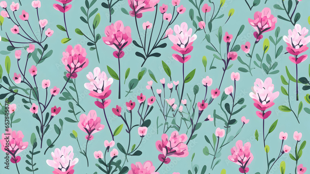 Flower watercolor seamless pattern