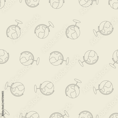 Globe line art seamless pattern. Suitable for backgrounds  wallpapers  fabrics  textiles  wrapping papers  printed materials  and many more.