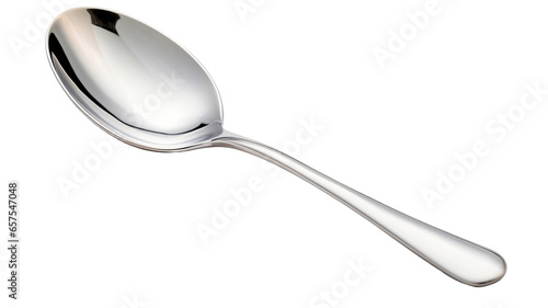 old silver spoon with different light isolated on a white background with clipping path included, high angle