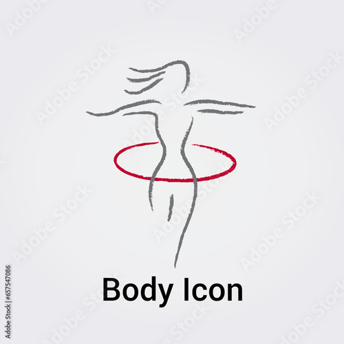 Illustration Corps Féminin Femme silhouette isolée Icône Illustration Couleurs graphique Symbole Nature, Sports et Fitness, Logo pour entreprise