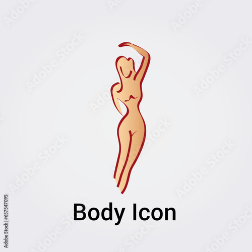 Illustration Corps Féminin Femme silhouette isolée Icône Illustration Couleurs graphique Symbole Nature, Sports et Fitness, Logo pour entreprise