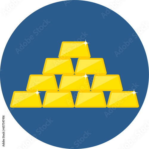 Illustration of a gold bar with four levels