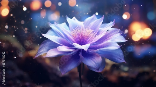 A purple flower with a blurry background