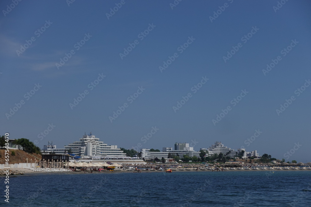 View of sea and coast hotels