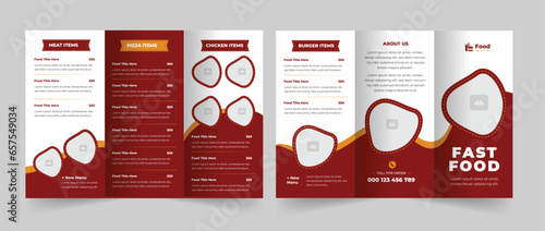 Fast food trifold design, food menu brochure, food menu trifold design