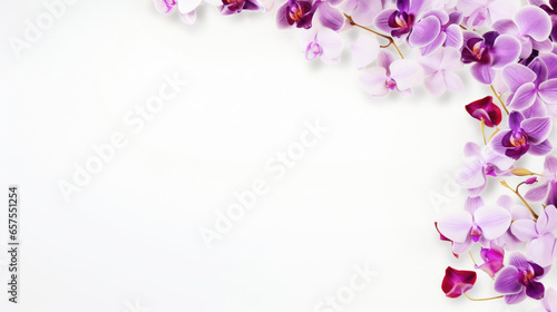 orchid flowers frame with copy space