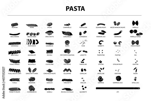 Macaroni pasta spaghetti noodles set. Illustration of 62 macaroni pasta spaghetti noodles vector