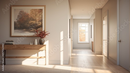 Elegant minimal interior design, simple and minimalist indoor living space of home © Filip