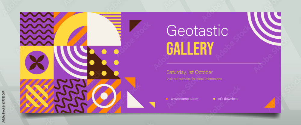 Obraz premium Geotastic Purple Right Space Abstract Banner Design