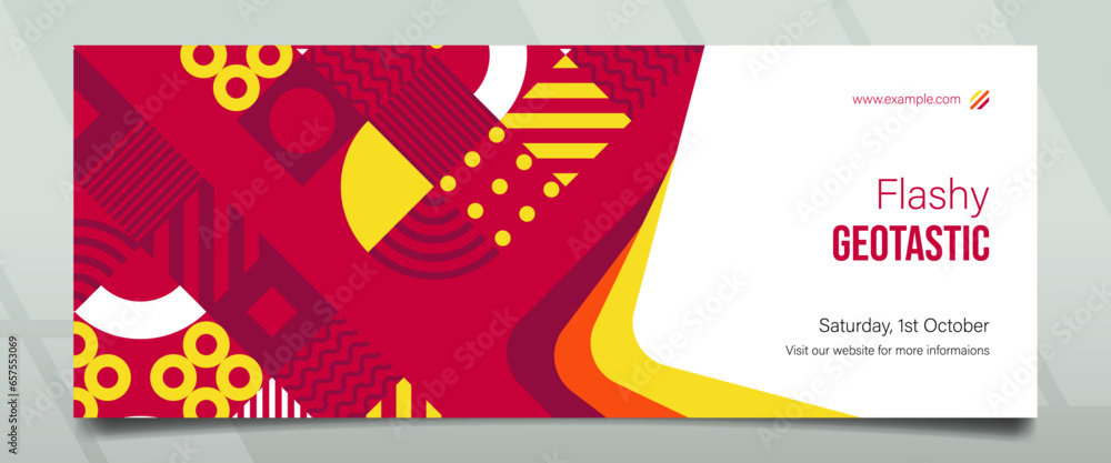 Geotastic Red Abstract Banner Design