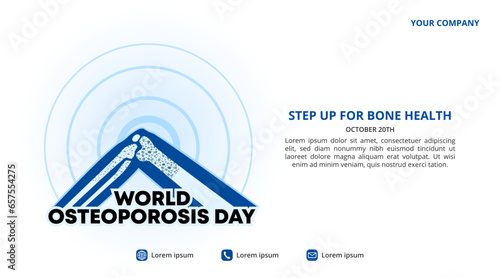 World Osteoporosis Day background with illustration of porous bone and ornaments
