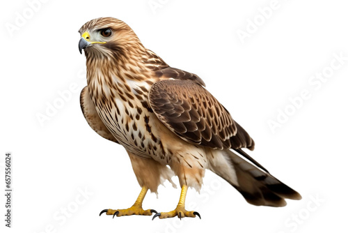 Striking Hawk Side View Isolated on Transparent Background