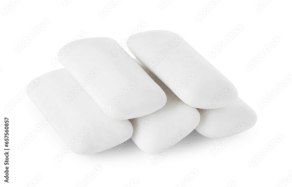 Pile of tasty chewing gums on white background Pile of tasty chewing gums on white background
