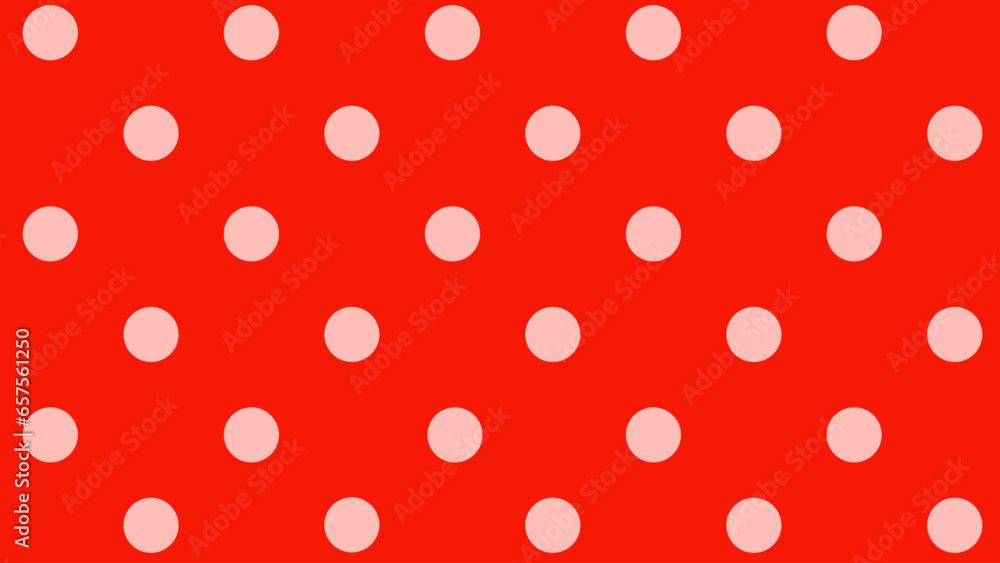 Red background seamless pattern with pink dots