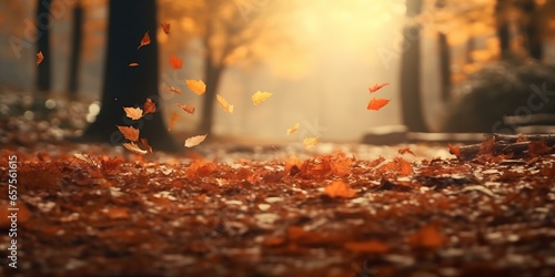 autumn fall leaves background cinematic photo